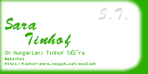 sara tinhof business card